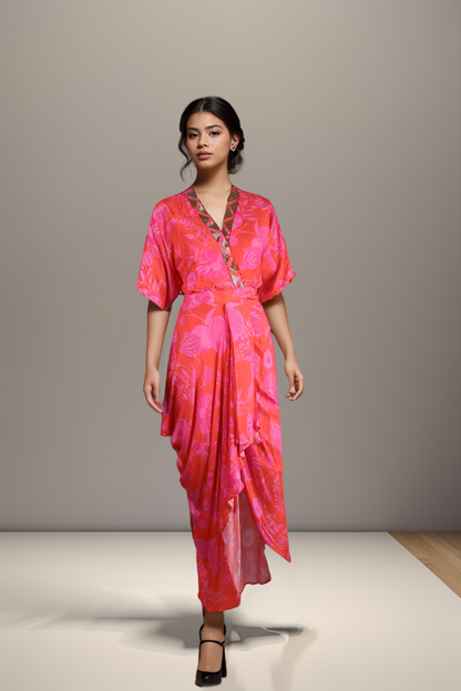 Sunset drape dress